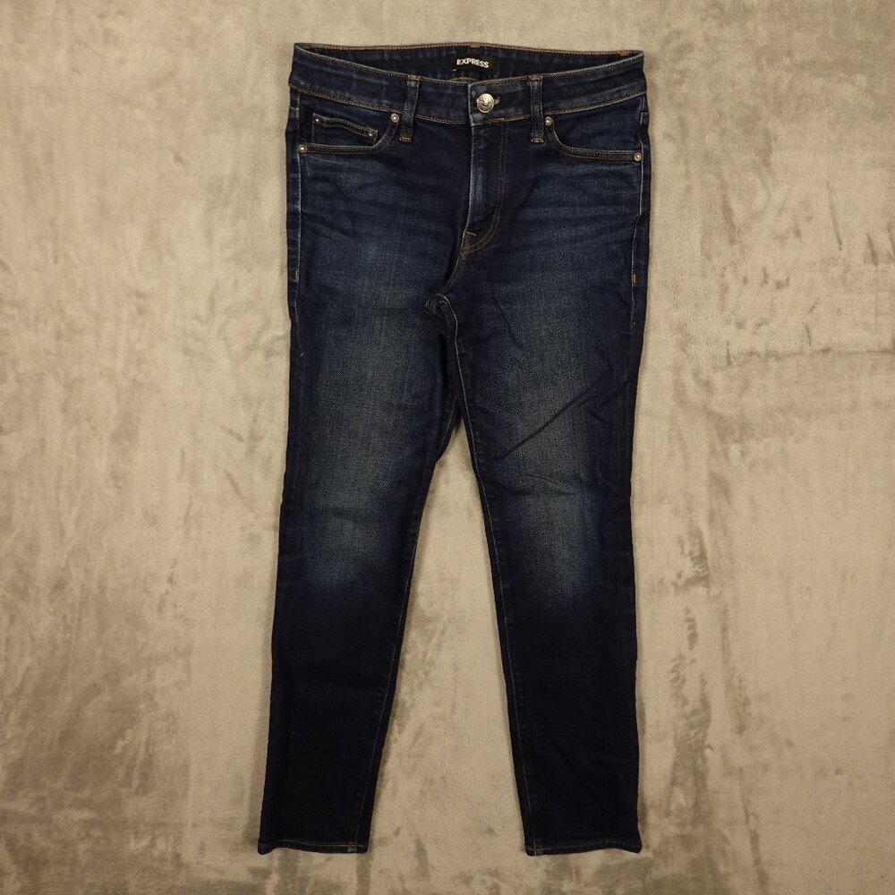 Express Jeans Slim Fit | Men's Size 28x32 | Dark Wash Blue‎ Denim